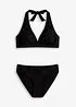 Halterneck-bikini i strukturmateriale (2-delt sett), bonprix