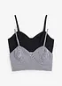 Cropped topp i 100% økologisk bomull (2-pack), bonprix