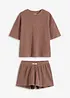 Loungewear-kosedress med shorts i vaflet jersey, bonprix