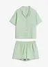 Kort pyjamas i musselin med knappestolpe, bonprix