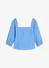 Bluse med puffermer og vaflet innfelling, bonprix