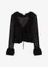 Finstrikket cardigan med rysjer, bonprix