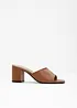 Slip-in sandaler i skinn, bonprix