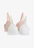 Push up-BH med bøyle og økologisk bomull (2-pack), bonprix