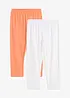 Caprileggings i økologisk bomull med elastan (2-pack), bonprix