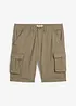 Bermudashorts i 100% bomull med cargolommer, Relaxed Fit, bonprix