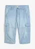 Regular Fit 3/4-cargojeans med stretch, Straight, bonprix