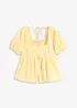 Bluse med puffermer og knapper, bonprix