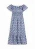 Boho-midikjole med carmen-utringning, av lett bomullsmateriale, bonprix