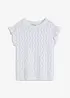 Strikket topp i heklet stil med blonder, bonprix