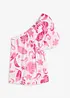 One shoulder-bluse i strukturert viskose, bonprix