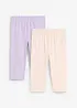 Caprileggings i økologisk bomull med elastan (2-pack), bonprix