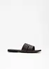 Slip-in sandaler i skinn, bonprix