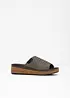 Komfort-slip in-sandaler med kilehæl og polstret innersåle fra Rieker, Rieker