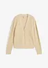 Hullstrikket cardigan med lin, bonprix