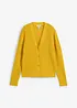 Hullstrikket cardigan med lin, bonprix