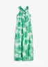 Stroppekjole i chiffon med nydelig trykt mønster, bonprix