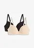 Push up-BH uten bøyle med bomull (2-pack), bonprix