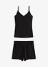 Kort pyjamas i ribbemateriale i 100% bomull, bonprix