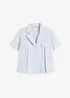 Kortarmet bluse i bomullspoplin, bonprix