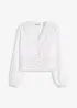 Bluse med crochet-innfelling og frynser, bonprix