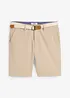 Stretchbermuda med belte, Regular Fit, bonprix