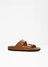 Slip-in sandaler i skinn, bonprix
