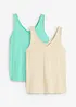 Singlet i 100% økologisk bomull (2-pack), bonprix