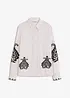 Bluse i myk viskosemiks med broderi, bonprix