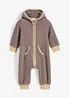 Fleeceoverall med hette og bamse-applikasjon, bonprix