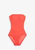 Badedrakt i strukturmateriale med transparente stropper, bonprix