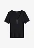 Ribbet topp i bomull, bonprix