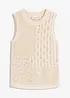 Strikket singlet med hullmønster og lurex, bonprix