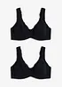 Minimizer T-skjorte-BH med spiler og økologisk bomull (2-pack), bonprix