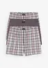 Vid jersey-boksershorts i bomull med rutemønster (3-pack), bonprix
