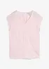 Kort bluse av sateng med glans, bonprix