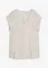 Kort bluse av sateng med glans, bonprix