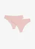 Highwaist-stringtruse med glanseffekt (2-pack), bonprix