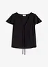 Bluse med volangermer i glansfull stil, bonprix