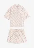 Kort pyjamas av flammegarn, oversized, bonprix