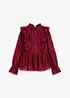 Bluse med borderi, bonprix