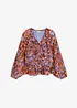Chiffonbluse med volanger, bonprix