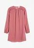 Minikjole i chiffon med rysjer, bonprix
