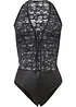 Body ouvert med wetlook, bonprix