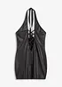 Halterneck-kjole i wetlook, bonprix