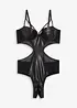 Stringbody ouvert i wetlook, bonprix