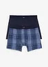 Boksershorts med bomull i ettersittende modell med lengre ben (2-pack), bonprix