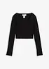 Kort, ribbet topp, bonprix