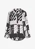 Satengbluse med passepoiler i kontrastfarge, bonprix
