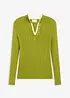 Ribbet, finstrikket genser med viskose i 2-i-1-stil, bonprix